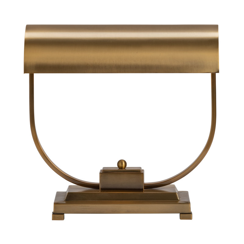 Lampe de table 15,5 "en métal avec abat-jour en laiton