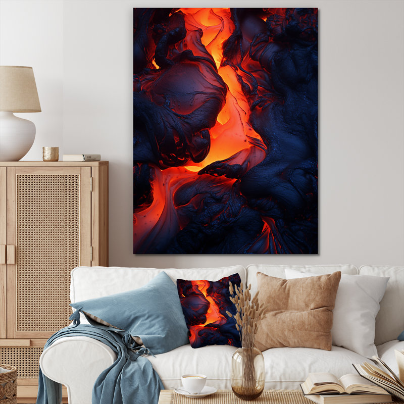 " Volcano Volcanic Symphony II ", Wrapped Canvas, 32" H x 24" W x 1" D