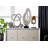 Dorpha Geometric Wood Sculpture with Light Marble Rectangular Base