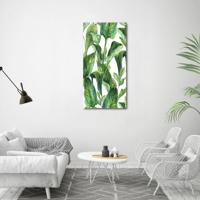 Tropical Leaves 1 Piece Wrapped Canvas Wall Art