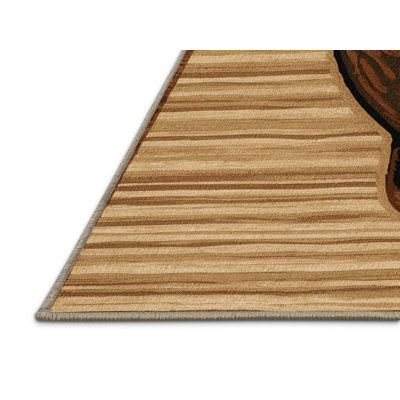 Washable Asian Brown Flycatcher Birds Area Rug