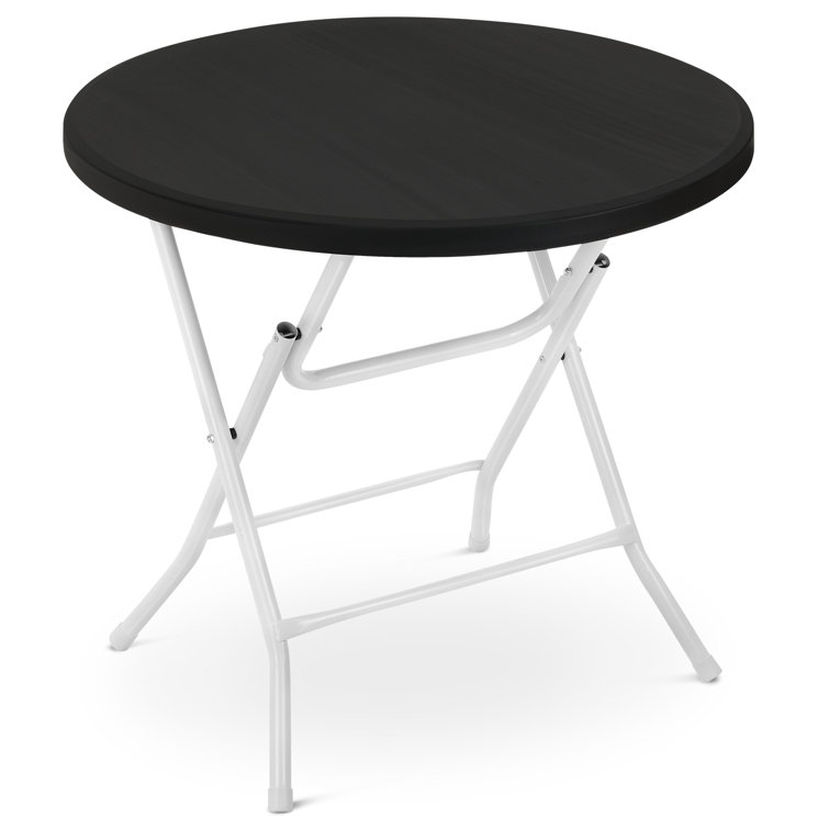 2.6Ft Round Folding Table, Portable Plastic Commercial Card Table for Indoor Outdoor