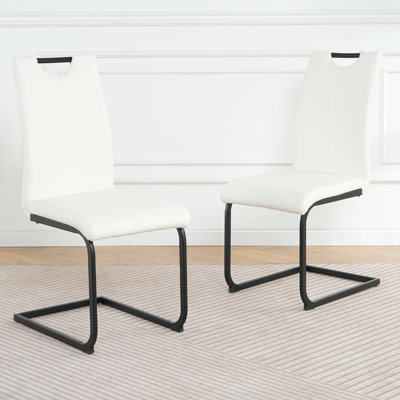 4 chaises de chambre à coucher Pu Modern