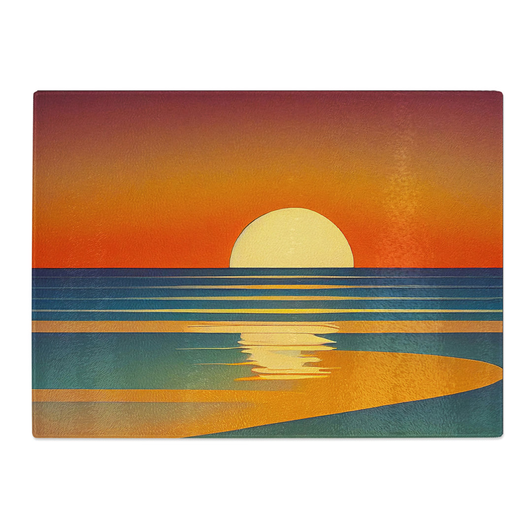 Dashing Sunset Abstract  Glass Chopping Board