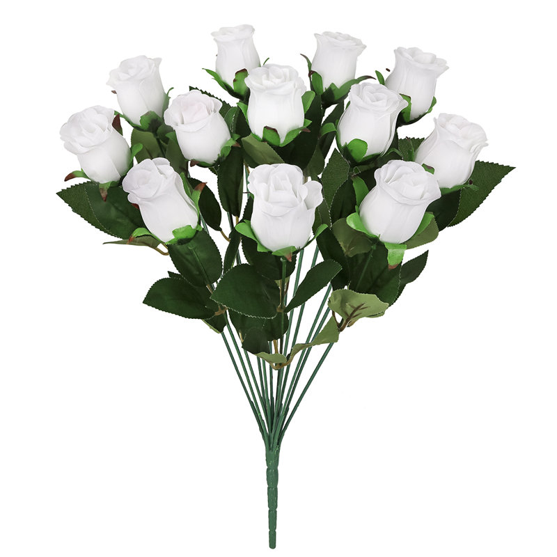 Bouquet de roses artificielles, Blanc