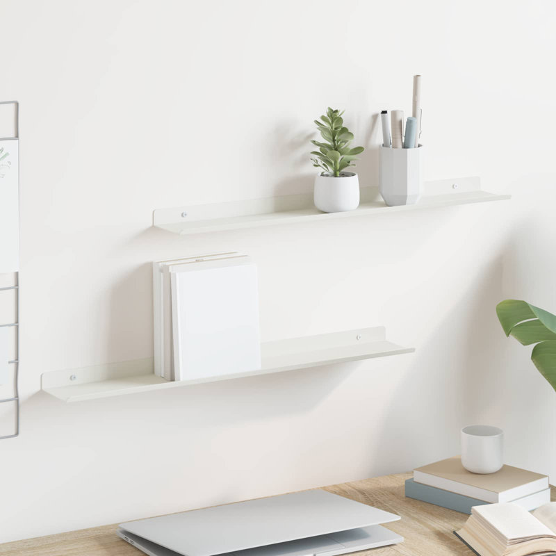 Steel Floating Shelf, White