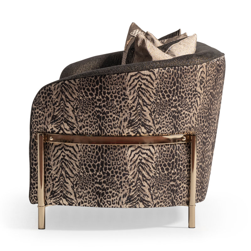 Lisbon 98'' Chenille Round Arm Sofa, Onyx Chenille
