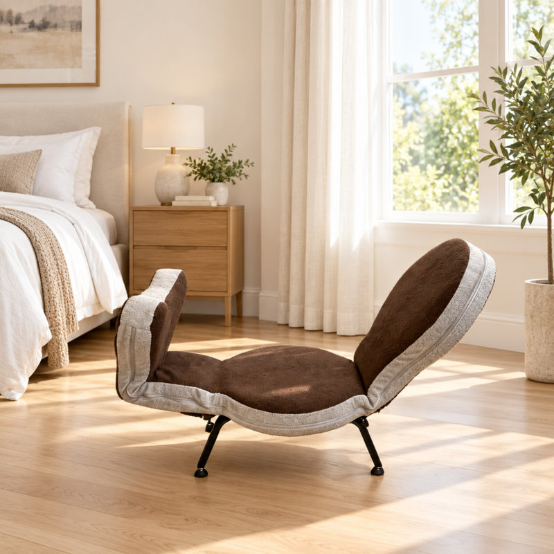 Méridienne convertible pliante ajustable avec tissu en peluche