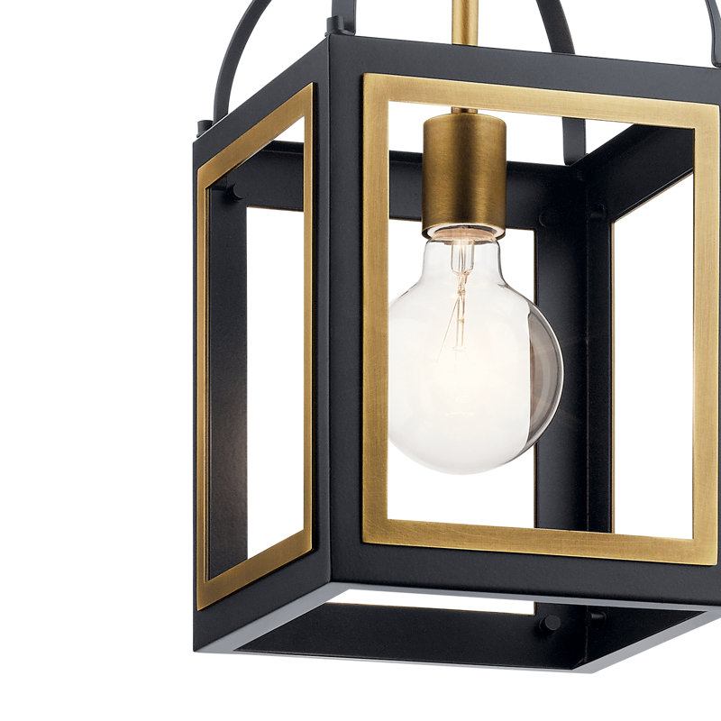1 - Light Single Pendant, Black/Brushed Nickel