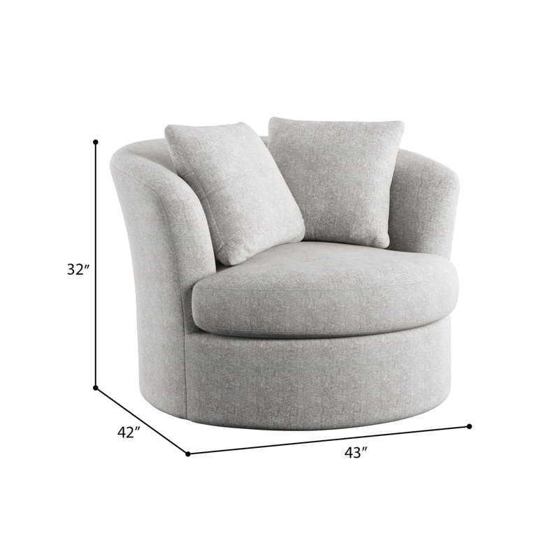 Thamm Upholstered Swivel Chair with Throw Pillows