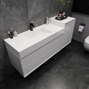 Albizu 67" Wall-Mounted Single Bathroom Vanity