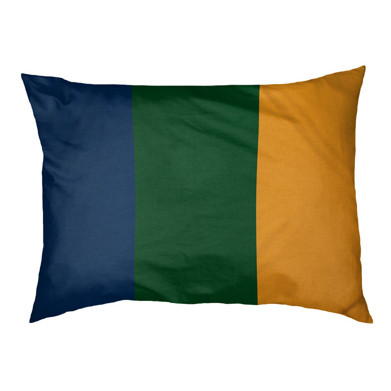 Coussin Atlanta, Moyen (l 28 po x P 18 po x H 9,5 po), Bleu marine / vert / or
