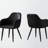 Dejana 2-piece Dining Chair Set in Black Faux Leather, 32.75'' H X 21.86'' W X 23.89'' D