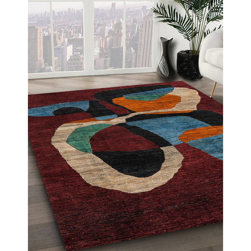 100% Machine Washable Abstract 4245 Area Rug, Rectangle 8' x 10'