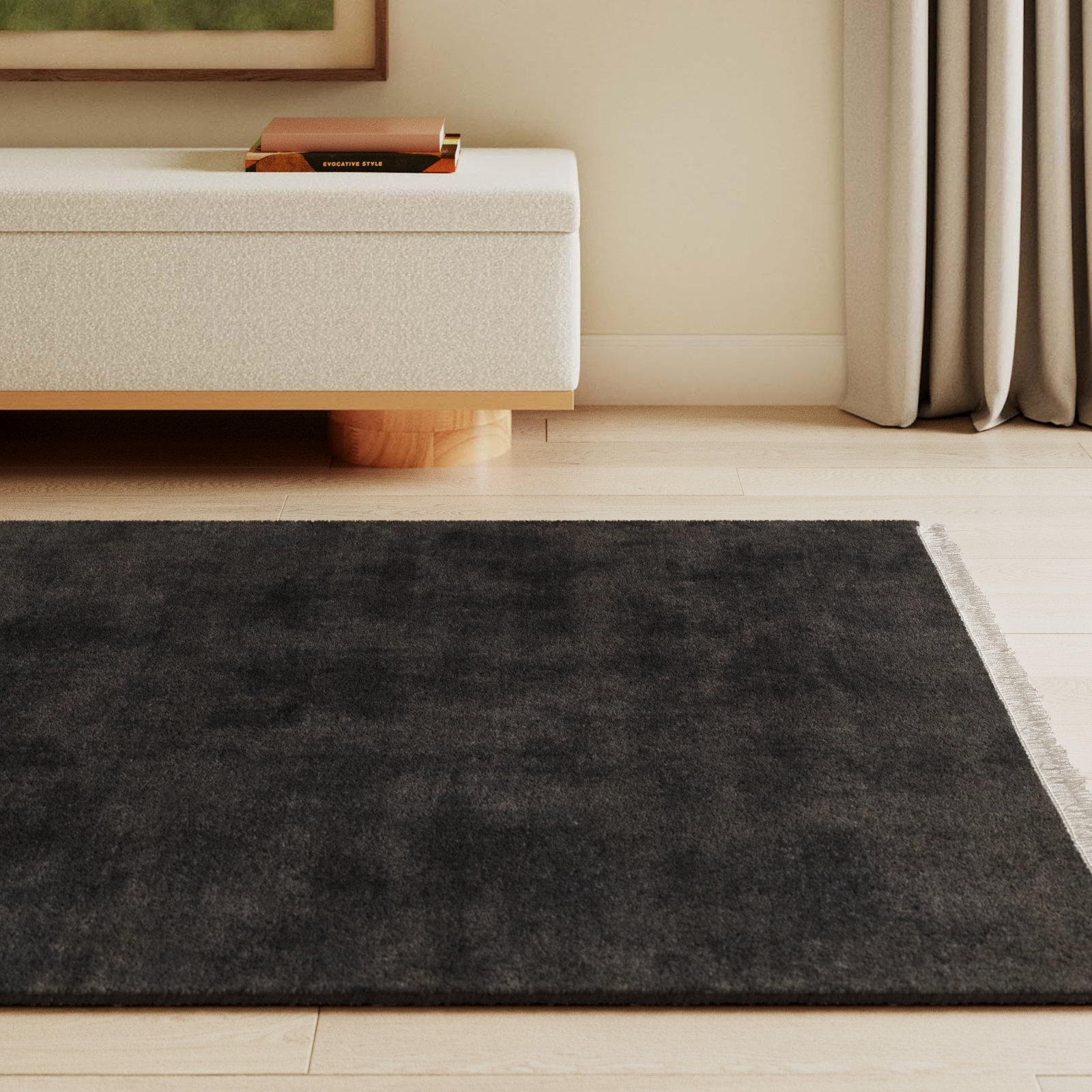 Clio Hand-Loomed Onyx Wool Rug, Rectangle 5' x 7'6"