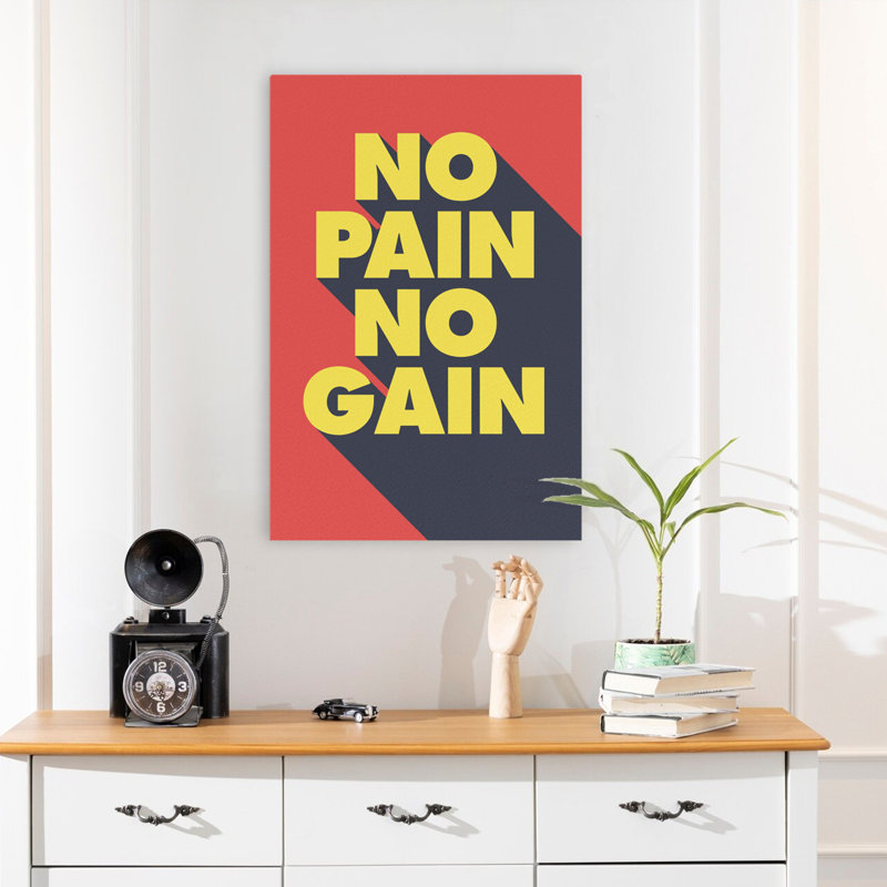 No Pain No Gain - Art inspirant, H 24 po x l 16 po
