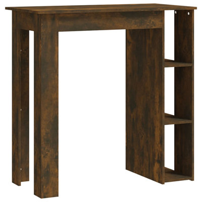 Bar Table Kitchen Pub Table Bistro Table with Shelf Engineered Wood