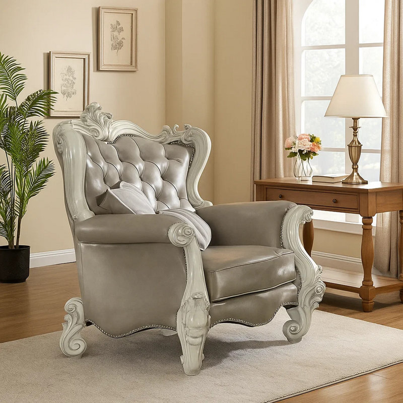 Fauteuil à oreilles capitonné de 43,71 po de large Shugart