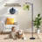 Arc Floor Lamp Abstract Green Plant Bold Tropical Leaves Floor Lamps with Remote LED Lights Adjustable Lamp Shades Tall Standing Lamps for Reading Office Living Room