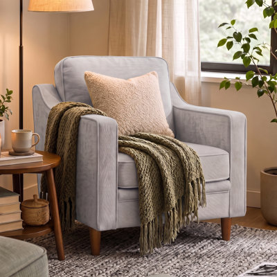 Chaise moderne rembourrée en tissu doux de 32 po Barton