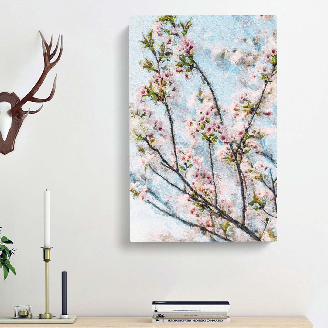 Cherry Blossom Tree In Abstract - Wrapped Canvas