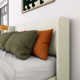 Solid Wood Upholstered Panel Bed with Rectangular Headboard