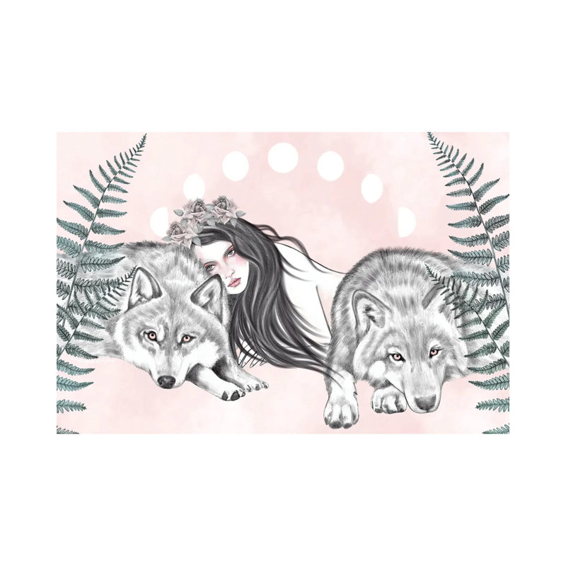 Wolves Together by Andrea Hrnjak - Gallery-Wrapped Canvas Giclée on Canvas, 20.32 cm H x 30.48 cm W, Wrapped Canvas