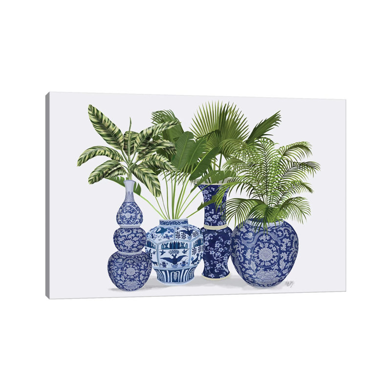 Chinoiserie Vase Group 1 by Fab Funky - Wrapped Canvas Print, 20.32 cm H x 30.48 cm W