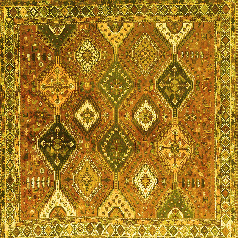 Washable Oriental Indoor Rug, Square 4'