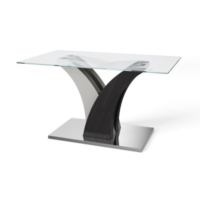 Mcenroe Glass Top Metal Base Dining Table