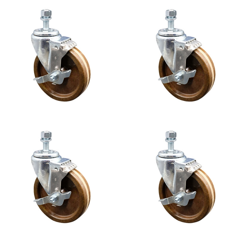 Ensemble de roulettes à tige filetée 5mm