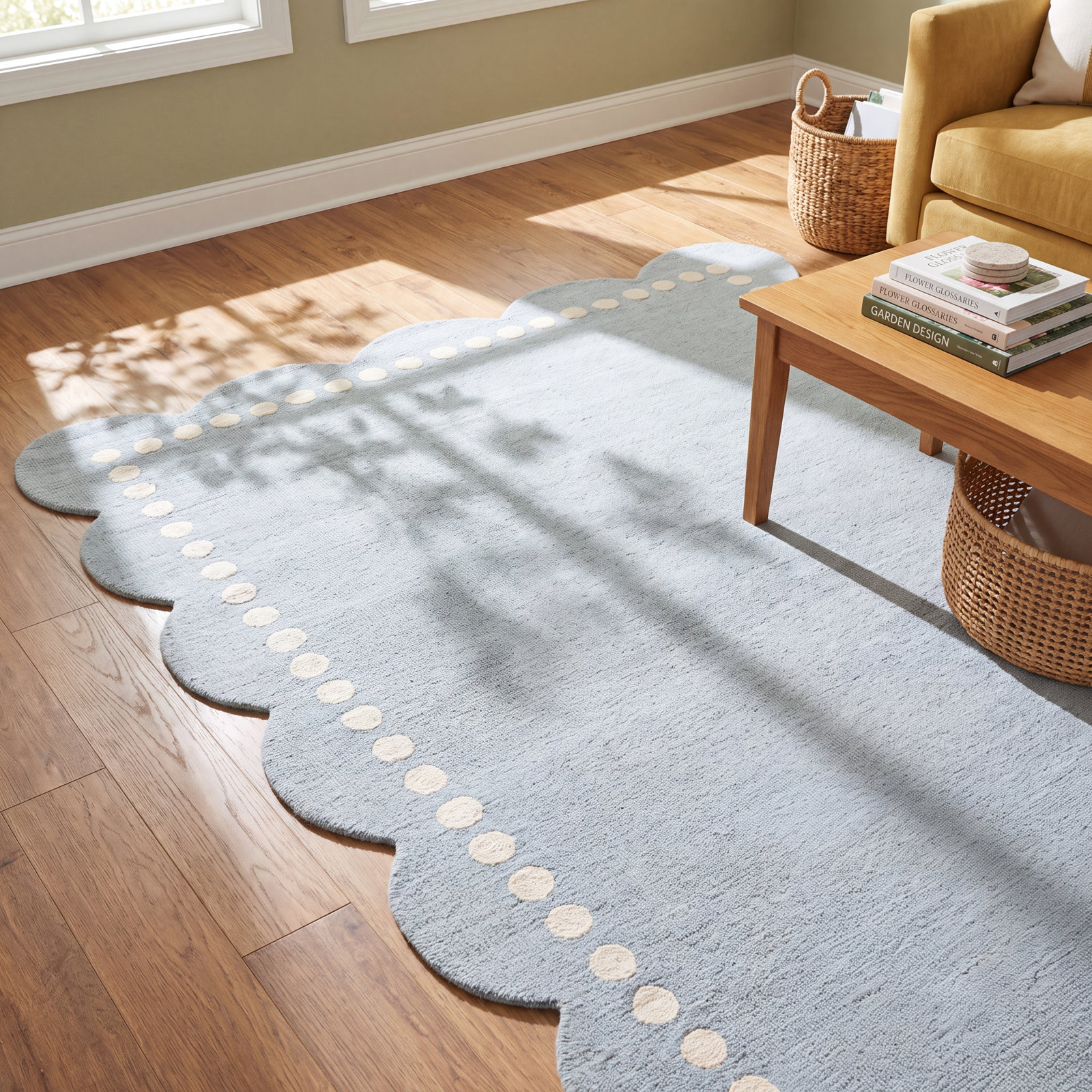 Lola Blue Hand-Tufted Wool Rug, Rectangle 7'10" x 9'10"