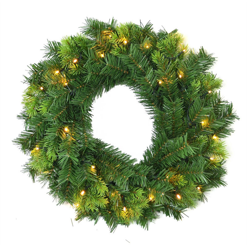 Faux Lighted PVC 21.65cm Christmas Wreath