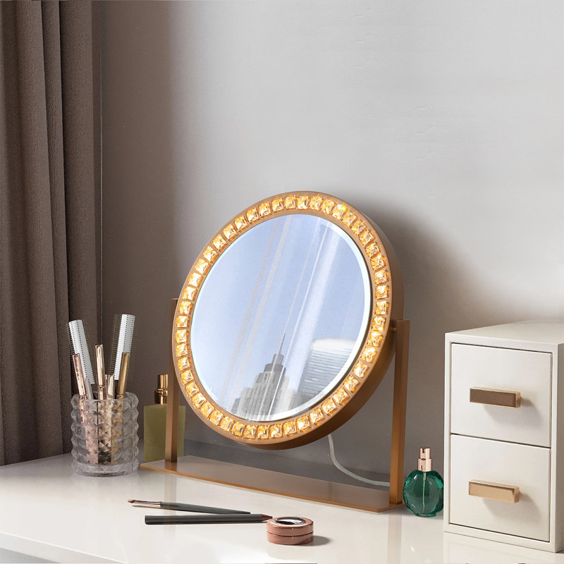 Miroir de salle de bain Marilyn, Laiton délavé