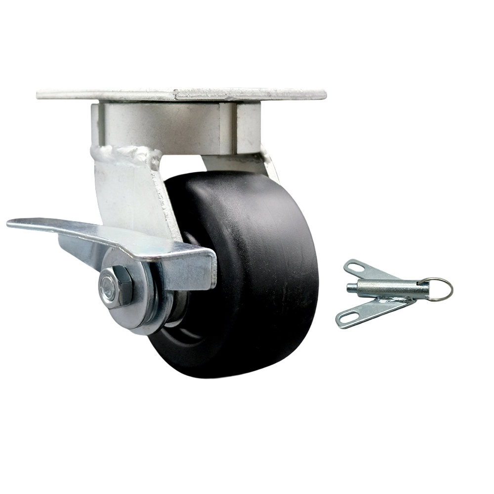 Service Caster Kingpinle olefin Swivel Caster with Brake and Swivel ...