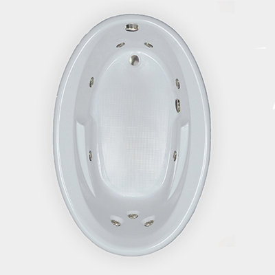 W6042EOW White 60"" L x 42"" W Drop In Whirlpool Acrylic Bathtub -  WaterTech