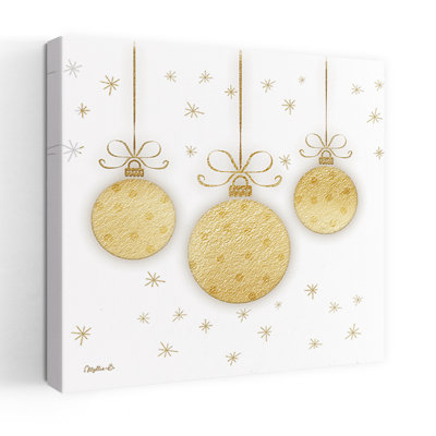 Golden Ornaments by Mollie B. - 1 Piece Wrapped Canvas Wall Art