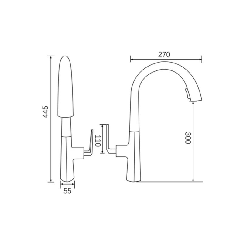AvaMalis Pull Down Kitchen Faucet, Chrome