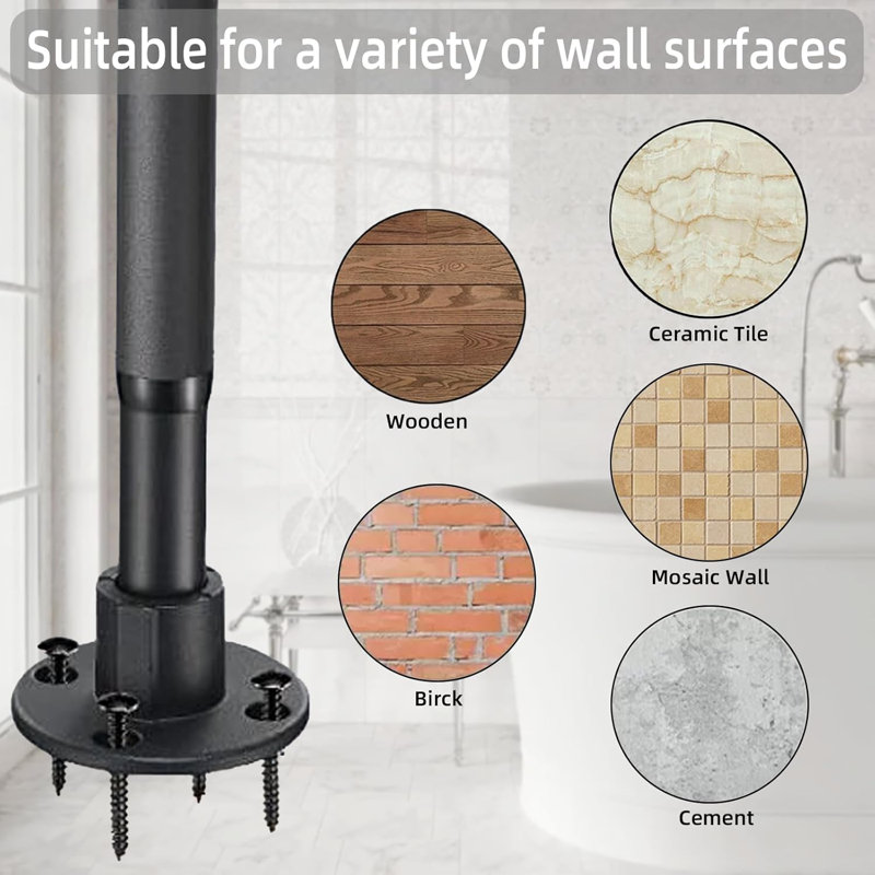 39.8cm L-Shaped Wall Shower Curtain Pole