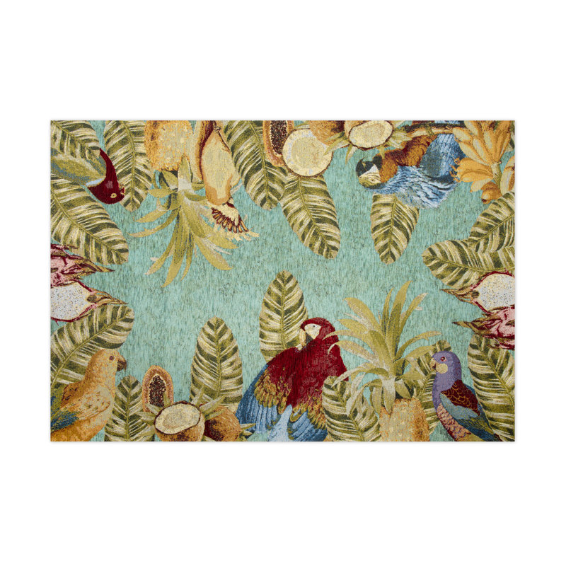 Havana Rectangle 110 cm x 165 cm Floral Washable Area Rug