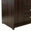 Armoire marron à 3 portes, 2 tiroirs et garde-robe