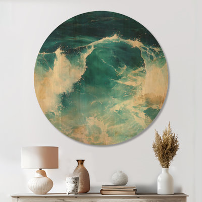 Rivière de Glacial Light II - paysage rond, art mural en bois