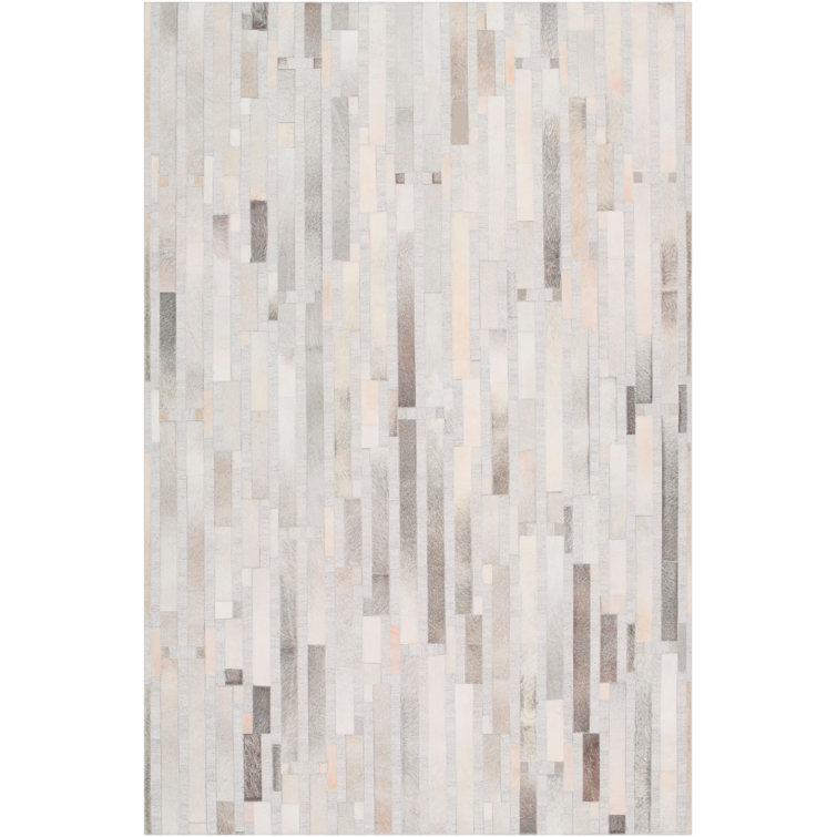 Medora Leather Area Rug in Gray