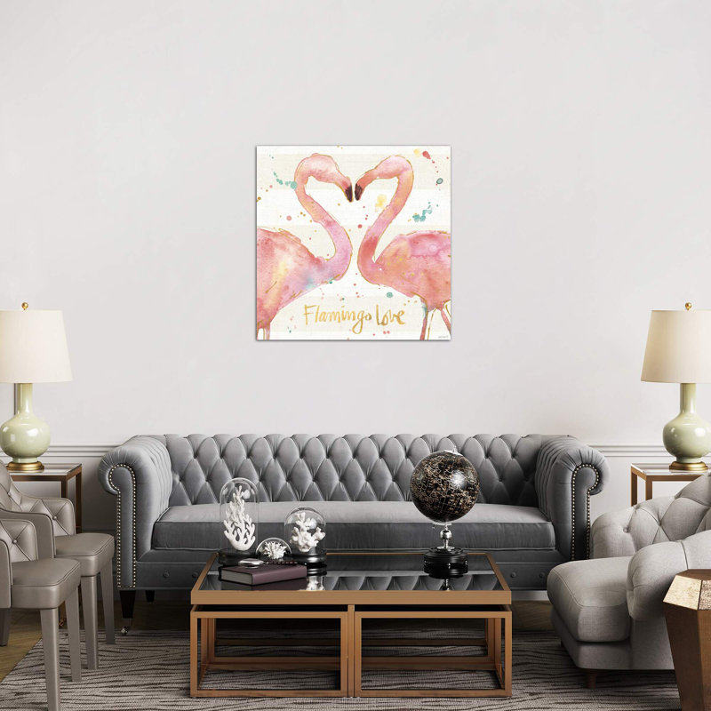 Flamingo Fever II by Anne Tavoletti - Wrapped Canvas Painting, 93.98 cm H x 93.98 cm W x 3.175 cm D
