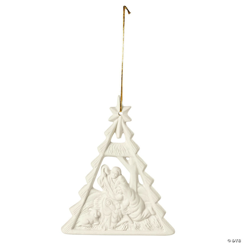 Ornements d'arbre de Noël en porcelaine de la Nativité - 12 pièces