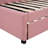 Twin Size Daybed With Trundle, Upholstered In Pink Linen Fabric, No Box Spring Trundle Linen, Required-323043001