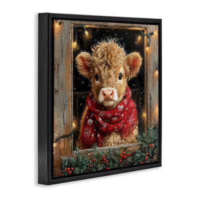 Cadre flottant pour veau avec guirlande Holly & Lights, design par Riley B