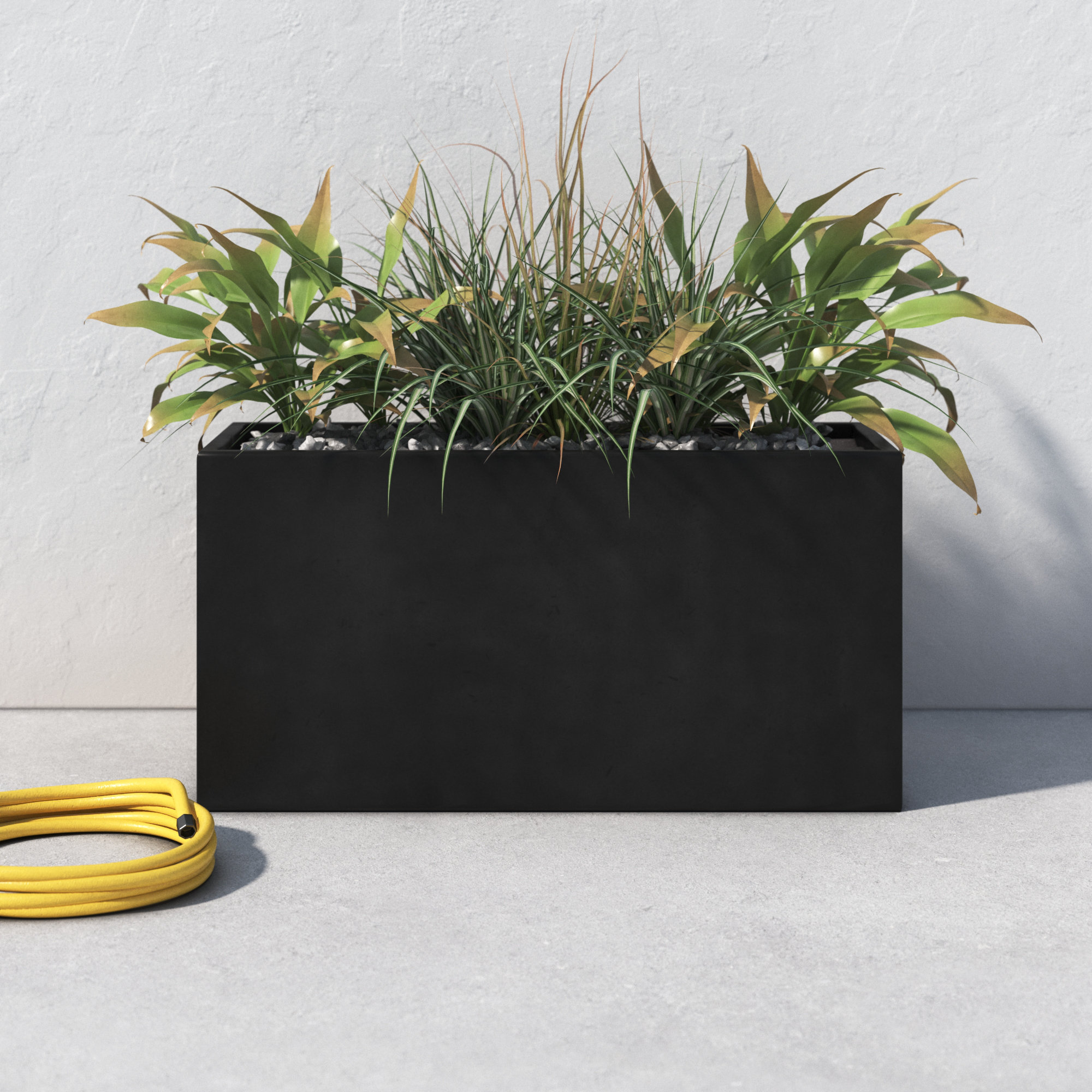 Arquette Concrete Planter Box, 16" H x 31.5" W x 12.5" D