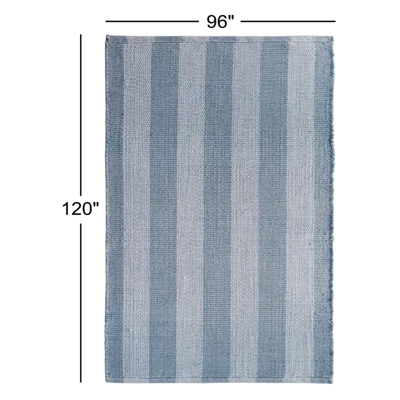 Bram Handmade Performance Rug, Rectangle 8' x 10', Blue
