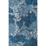 Garden Damask Hand-Tufted Wool Floral Blue/White Area Rug